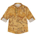 Boys Beige Geo Map Shirt, 1, hi-res