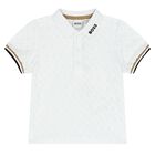 Baby Boys White & Beige Logo Shorts Set, 1, hi-res