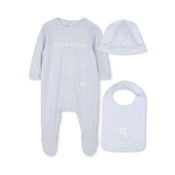 Baby Boys Blue Logo Babygrow Gift Set
