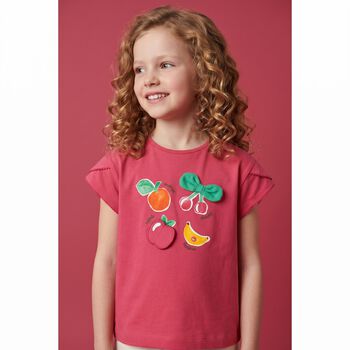 Younger Girls Pink Fruits T-Shirt