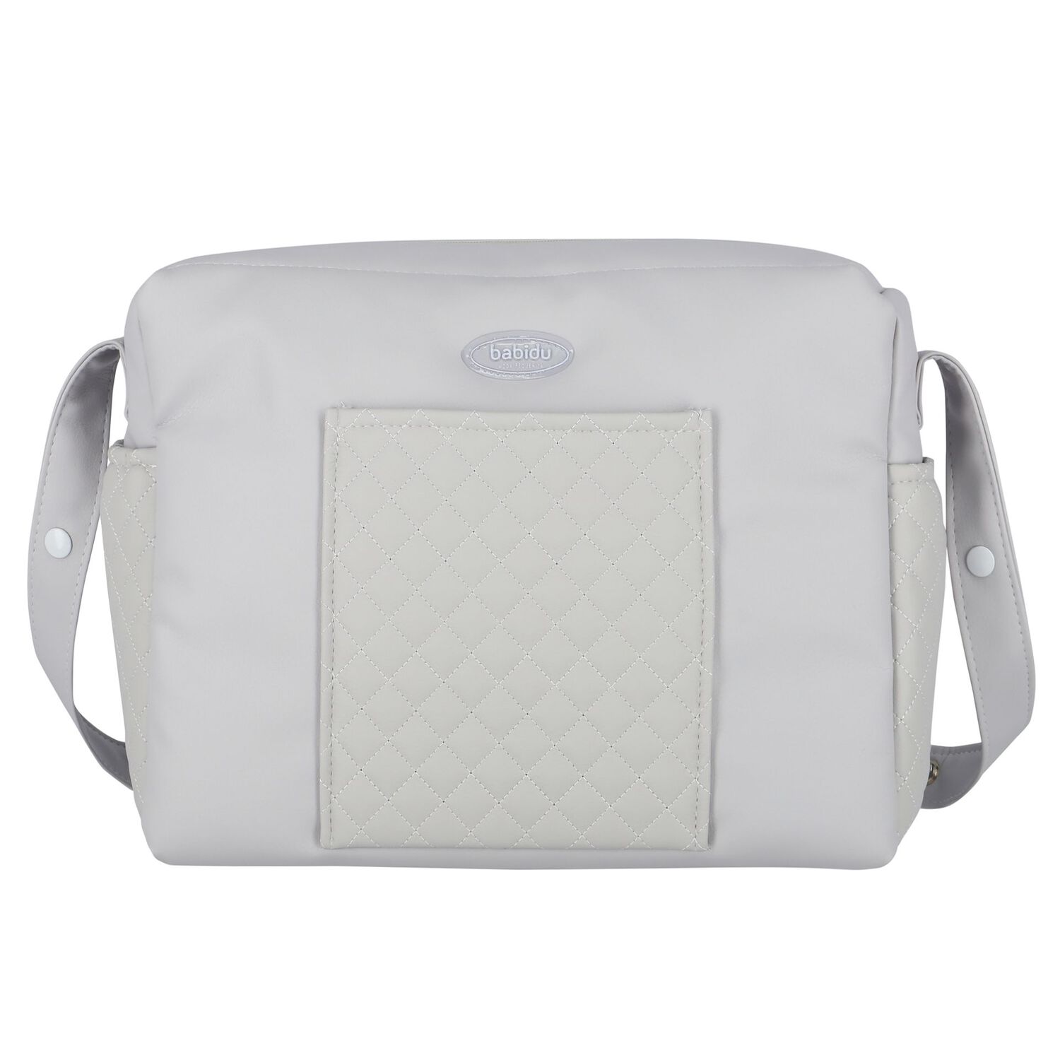 Grey Quilted Baby Changing Bag, 1, hi-res