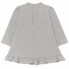 Younger Girls Grey Long Sleeve Dress, 2, hi-res