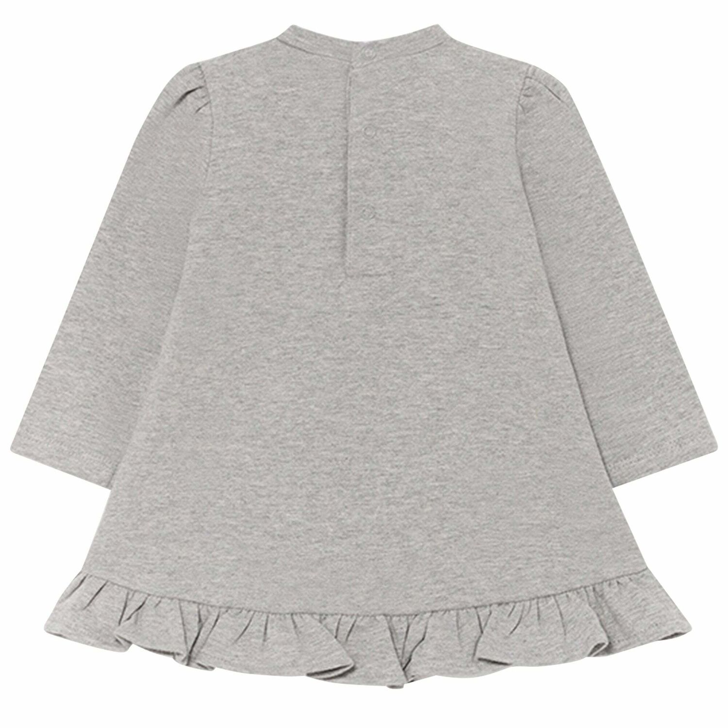 Younger Girls Grey Long Sleeve Dress, 2, hi-res