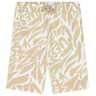 Boys Beige & White Logo Shorts, 1, hi-res