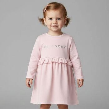 Younger Girls Pink Logo Dress