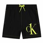 Boys Black Logo Swim Shorts, 1, hi-res