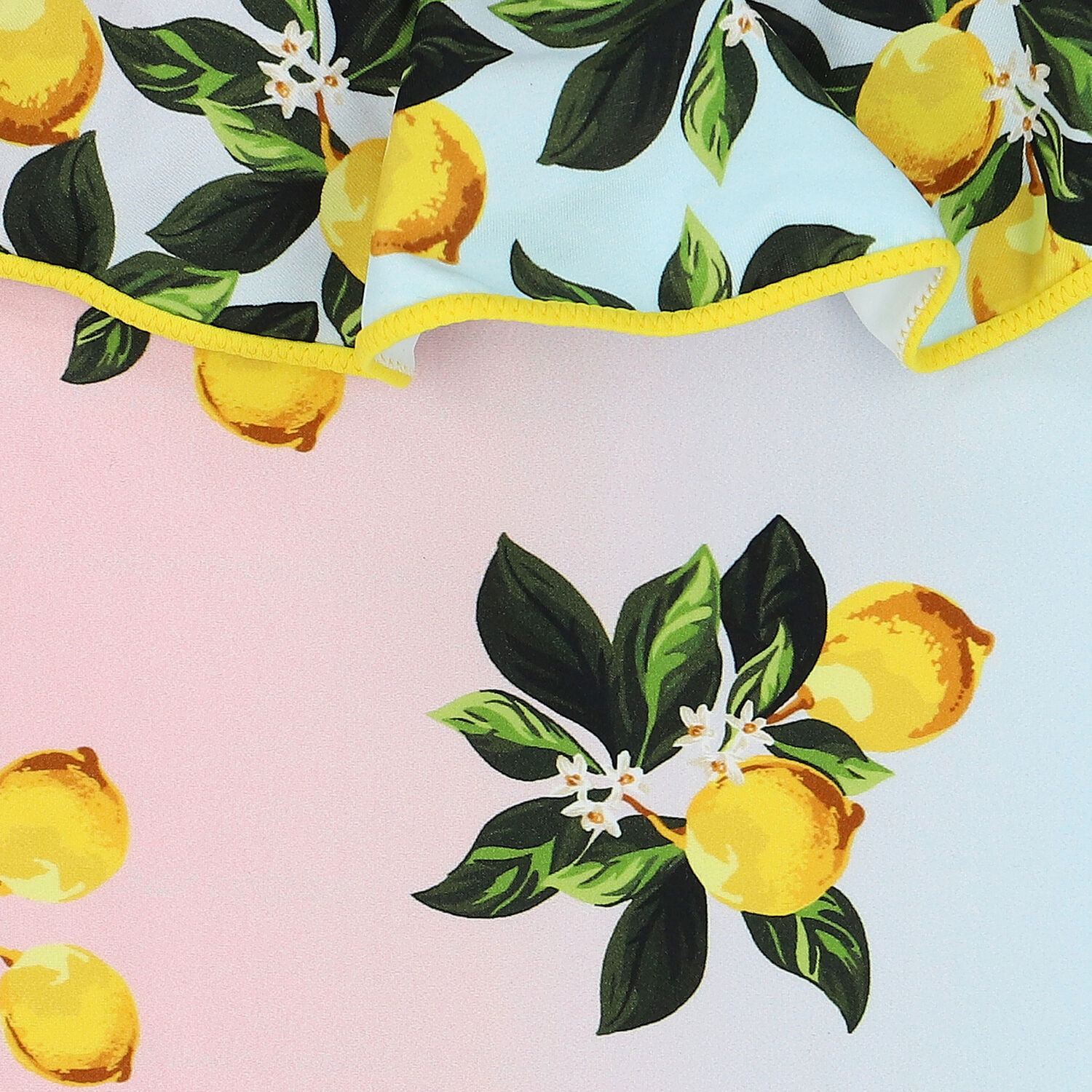 Girls Pink & Blue Lemon Swimsuit, 1, hi-res image number null