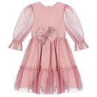 Girls Pink Tulle Dress, 1, hi-res
