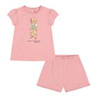 Baby Girls Pink Polo Bear Shorts Set, 1, hi-res