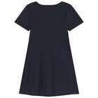 Girls Navy Blue Logo Dress, 1, hi-res