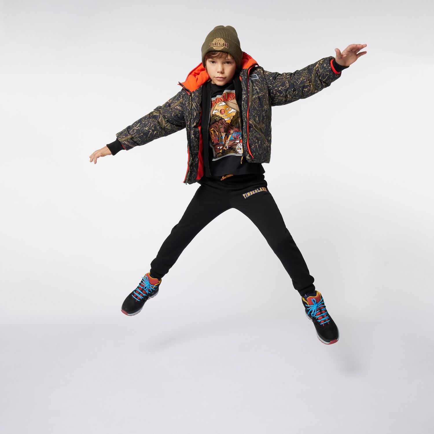 تيشيرت أولاد بالشعار باللون الأسود, 1, hi-res image number null