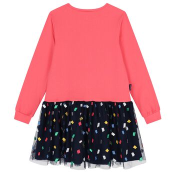 فستان تول باللون الوردي والكحلي للفتيات