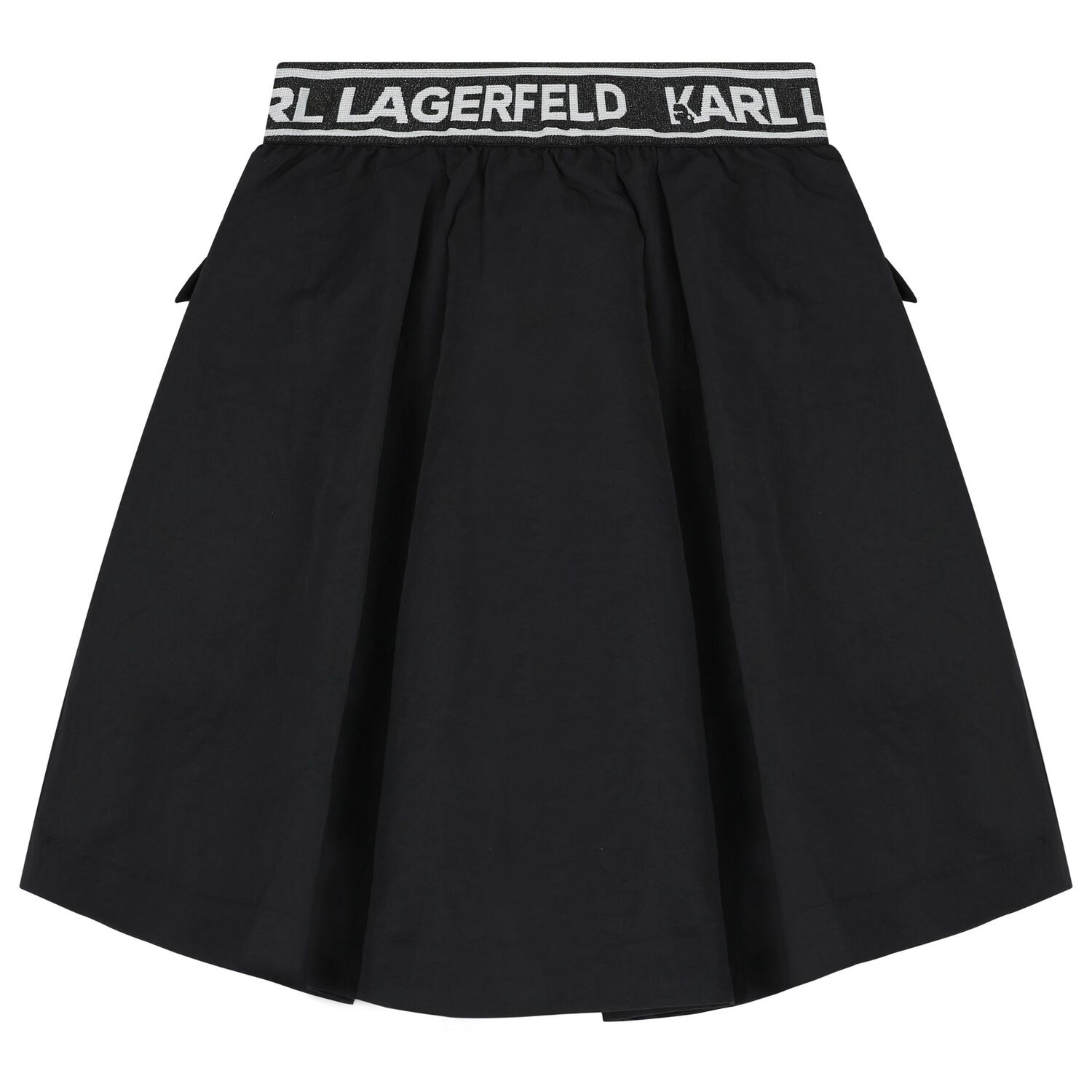 Girls Black Logo Skirt, 1, hi-res