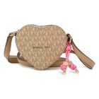 Girls Beige Heart Logo Handbag, 1, hi-res