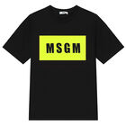 تيشيرت بالشعار باللون الاسود والاصفر نيون, 1, hi-res