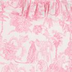 Girls White & Pink Palm Tree Swimsuit, 1, hi-res