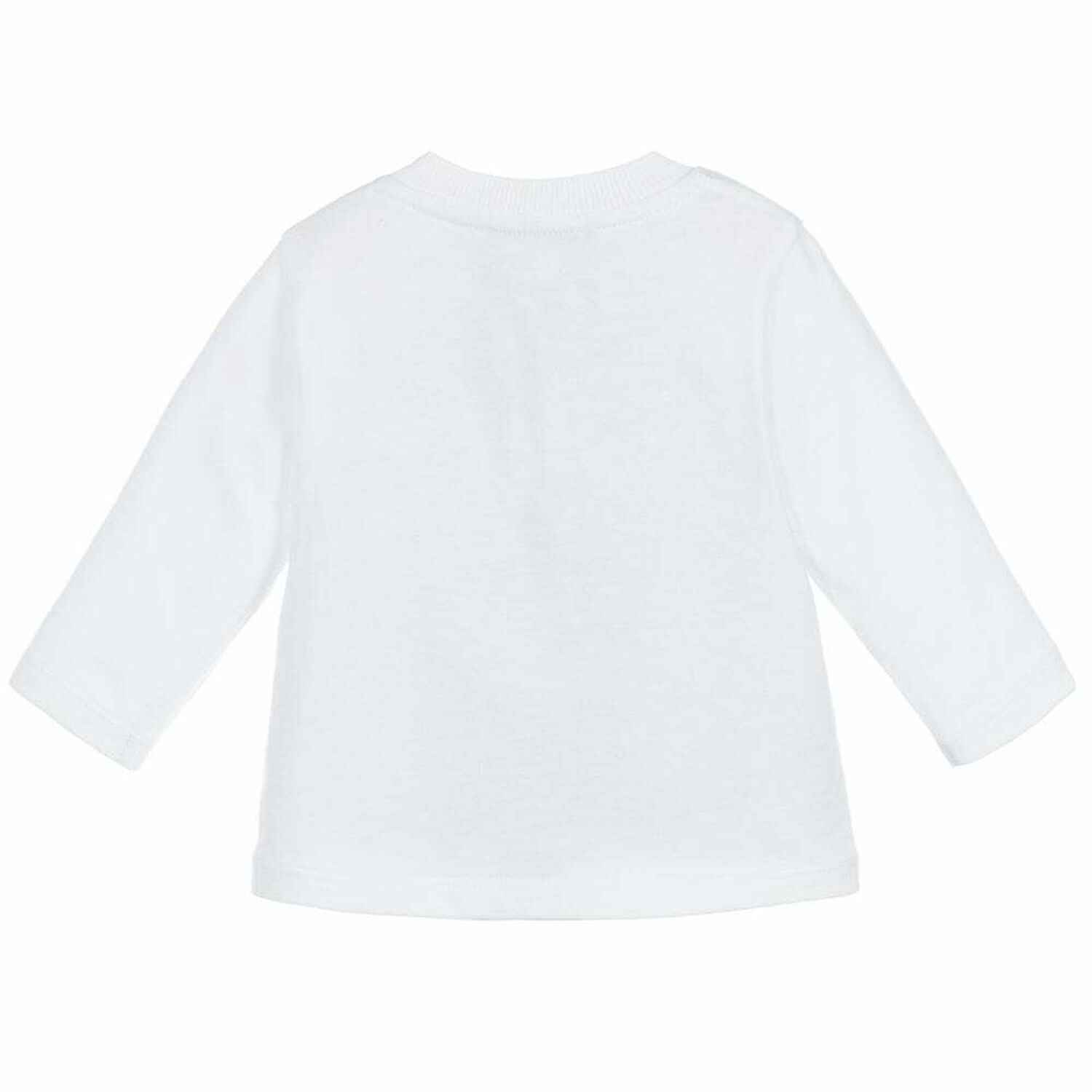 White Long Sleeve Logo Top, 1, hi-res
