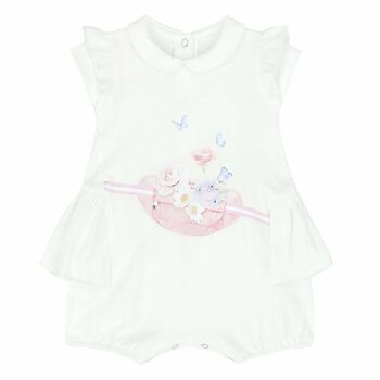 Baby Girls White Romper