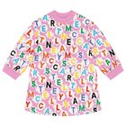 فستان بنات بالشعار  باللون الوردي , 1, hi-res