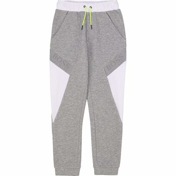 Boys Grey Logo Joggers