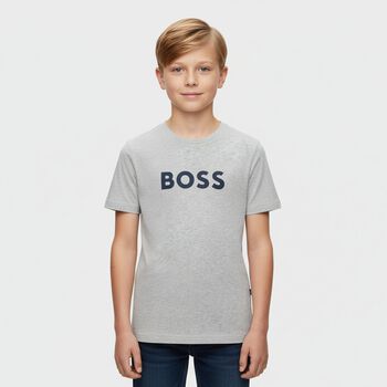 Boys Grey Logo T-Shirt