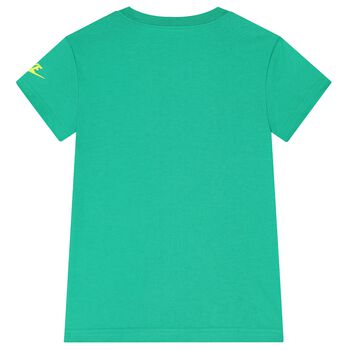 Boys Green Cotton Logo T-Shirt