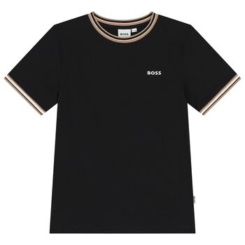 BOSS Boys Black Logo T-Shirt, 1 Boys Black Logo T-Shirt