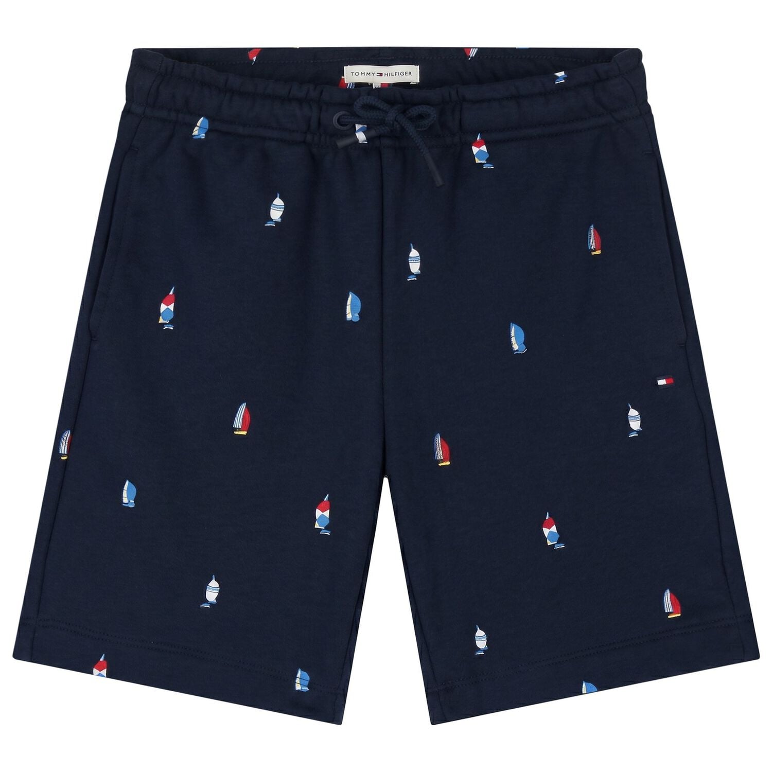 Boys Red & Navy Blue Logo Shorts Set, 1, hi-res