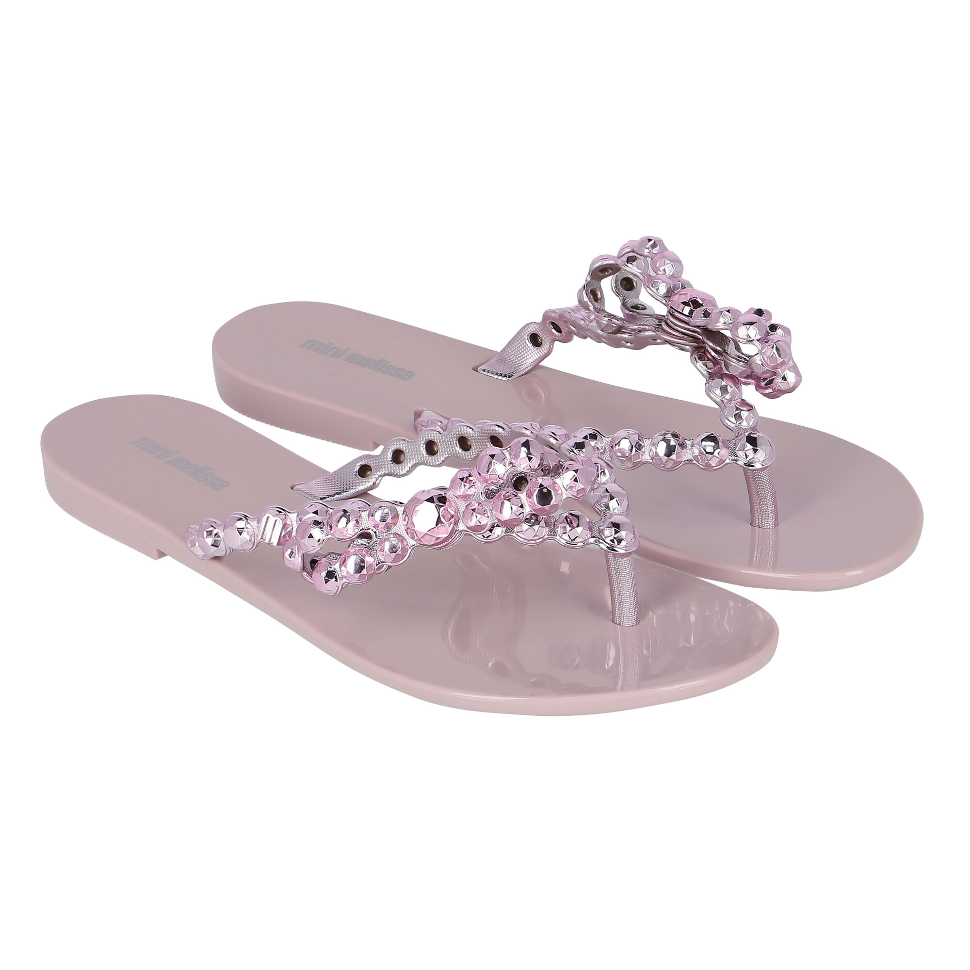Mini Melissa Girls Purple Bow Flip Flops Junior Couture UAE