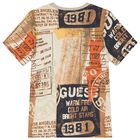 تي شيرت أولاد بالشعار باللون البيج , 1, hi-res