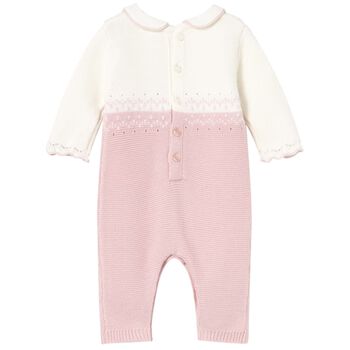 Baby Girls Ivory & Pink Romper