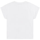 Girls White Logo T-Shirt, 1, hi-res