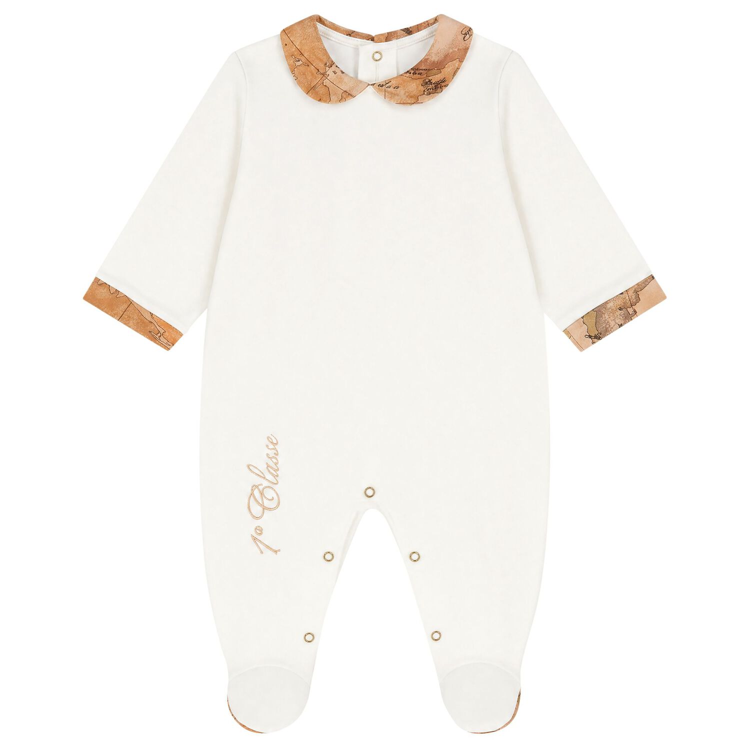 Baby Boys Navy Blue & Beige Geo Map Babygrow Gift Set, 1, hi-res