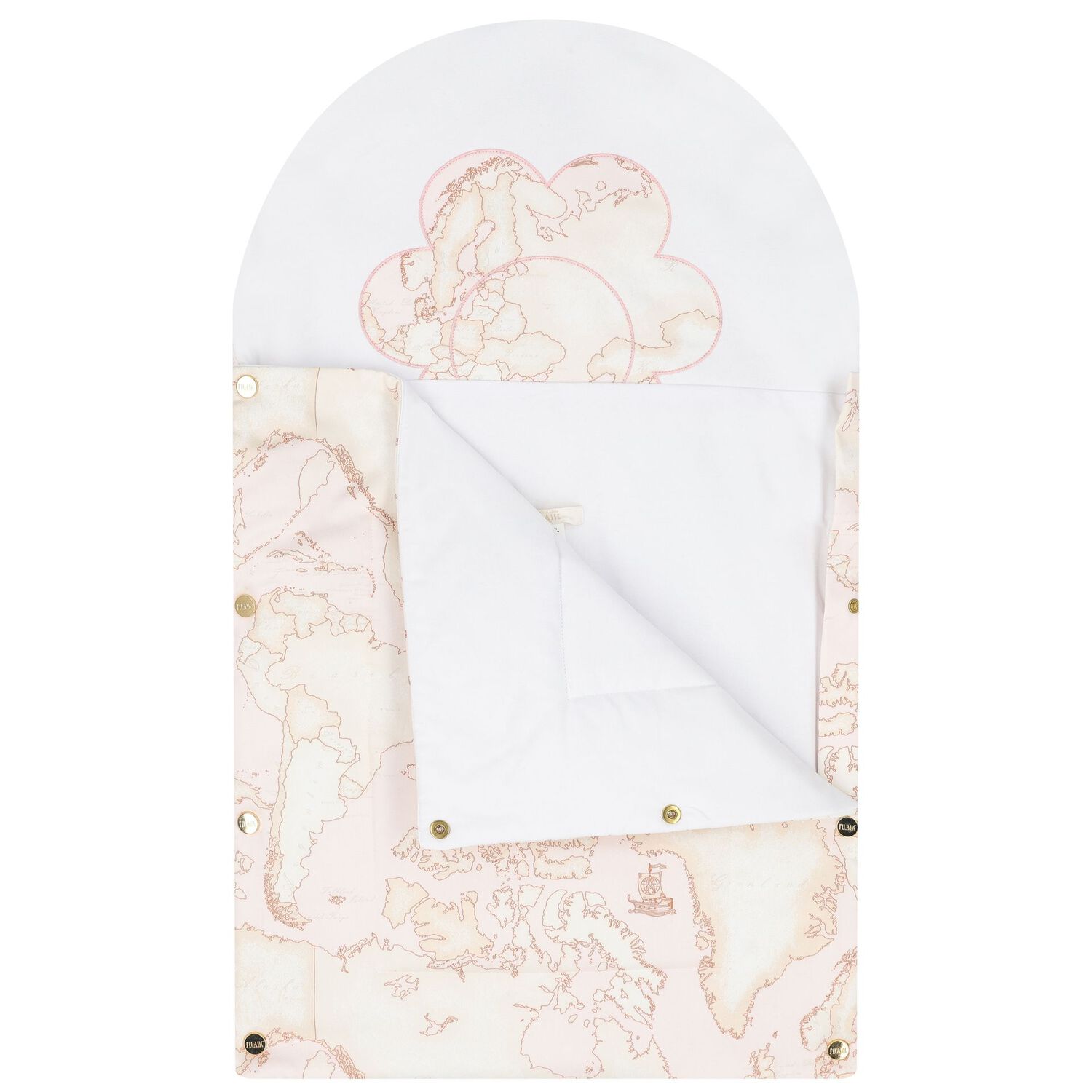 Baby Girls White & Pink Geo Map Baby Nest, 1, hi-res image number null