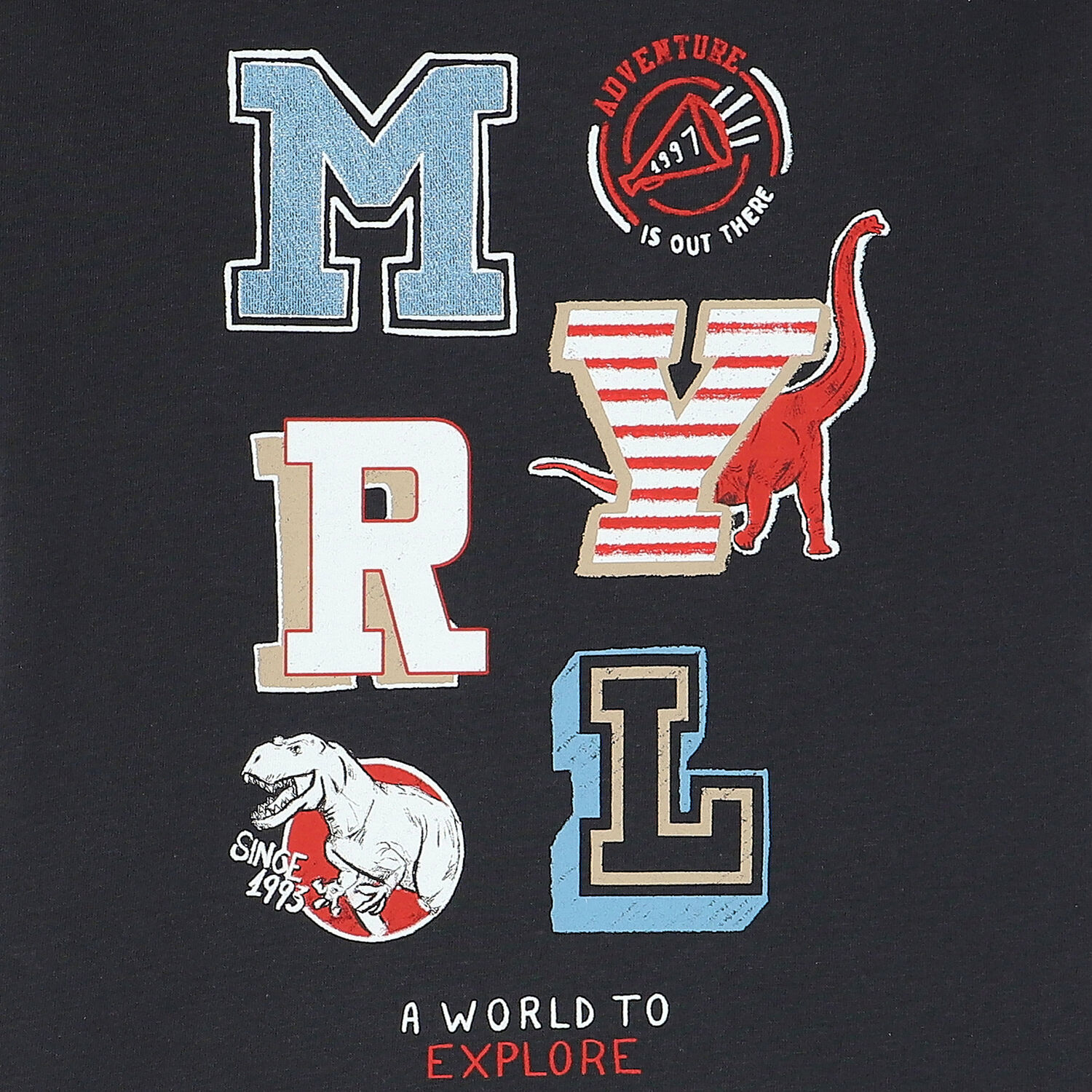 تيشيرت بالشعار باللون الرمادى للاولاد, 1, hi-res image number null