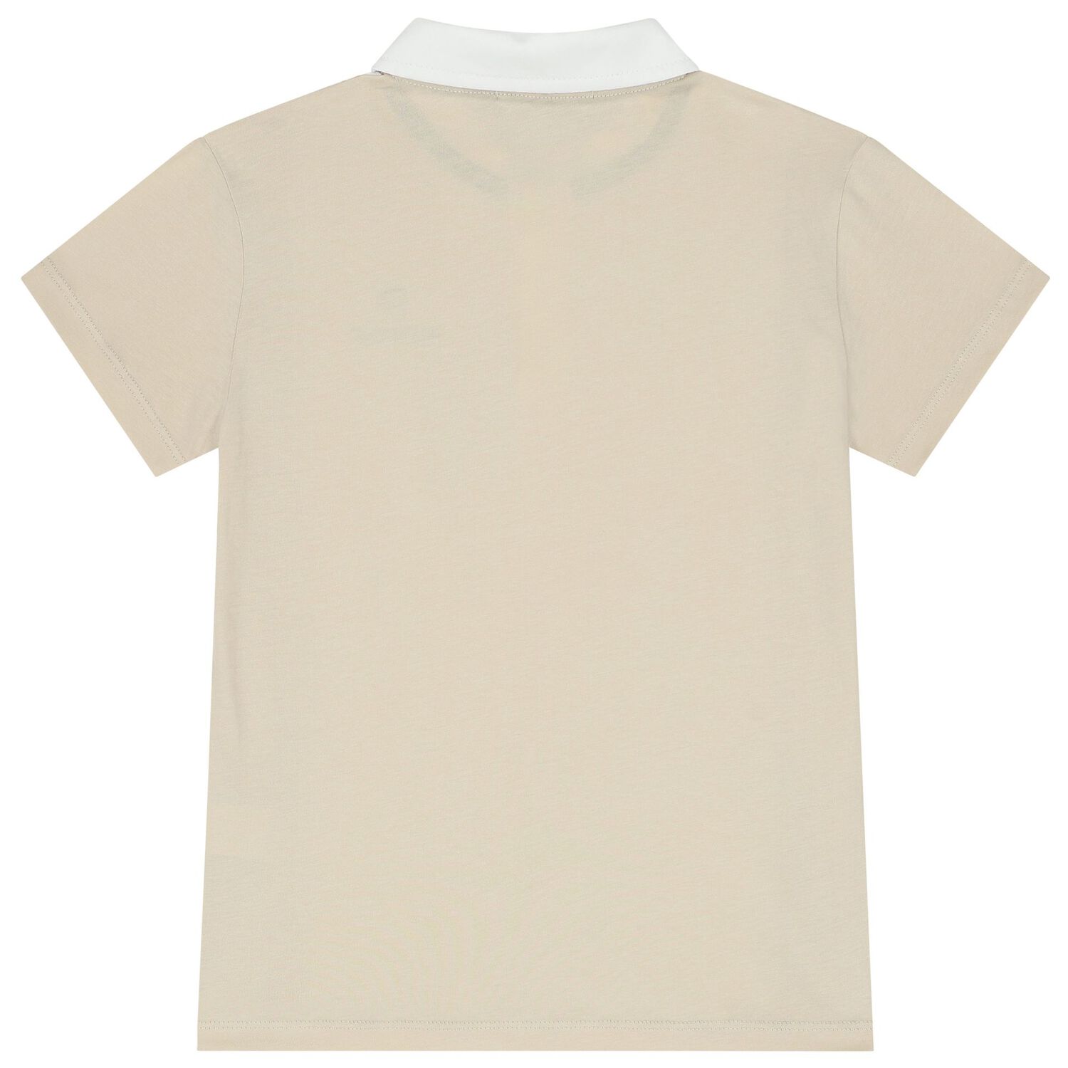 Boys Beige & White Logo Polo Shirt, 1, hi-res