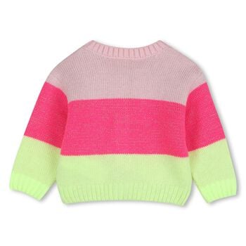 Younger Girls Pink Sequin Knitted Cardigan