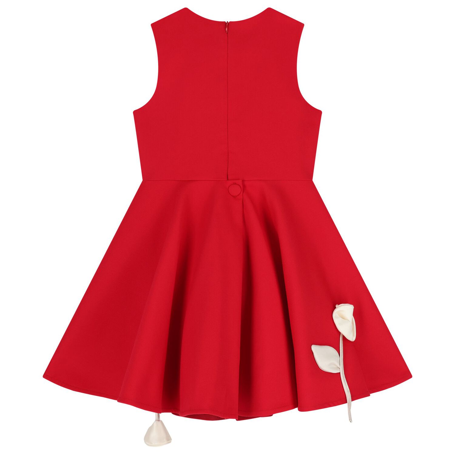 Girls Red Rose Satin Dress, 3, hi-res