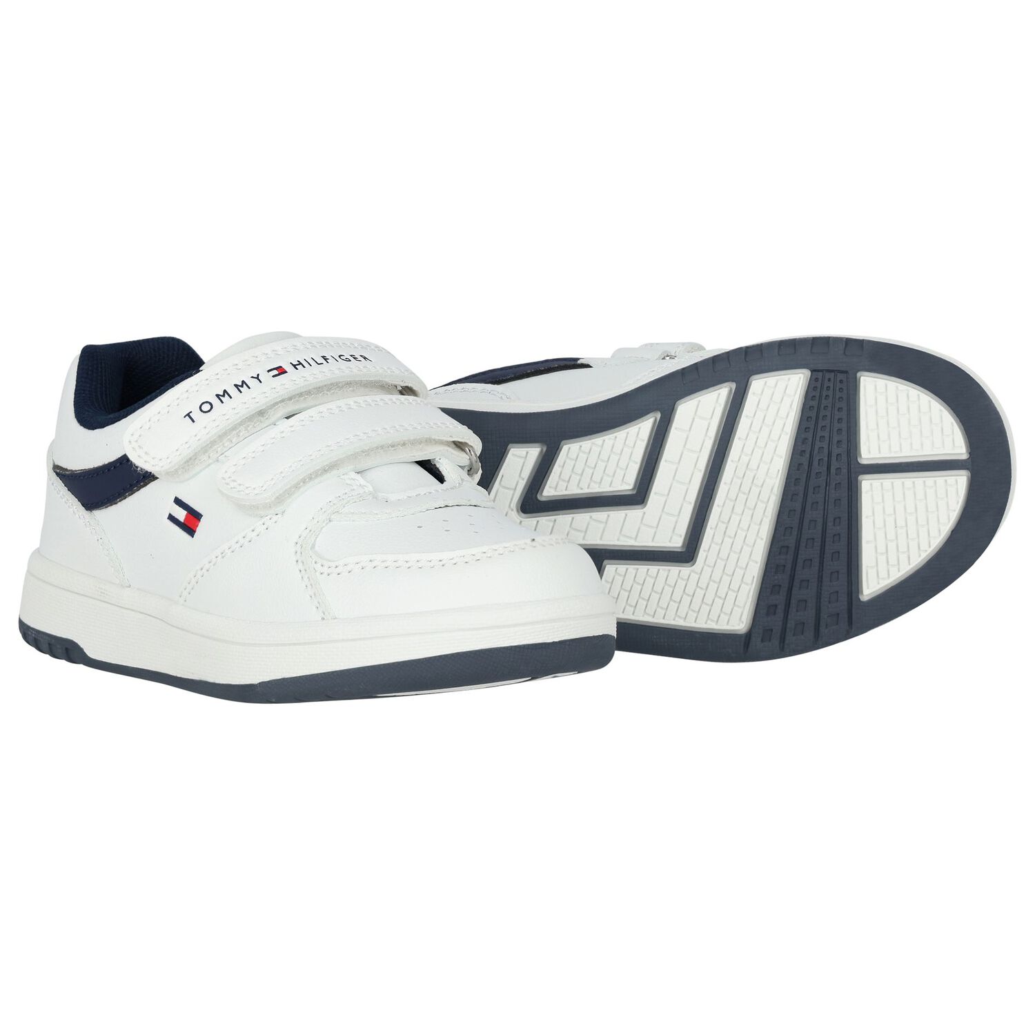 حذاء أولاد رياضي بالشعار باللون الأبيض, 1, hi-res