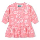 فستان بنات بالشعار باللون الوردي, 1, hi-res