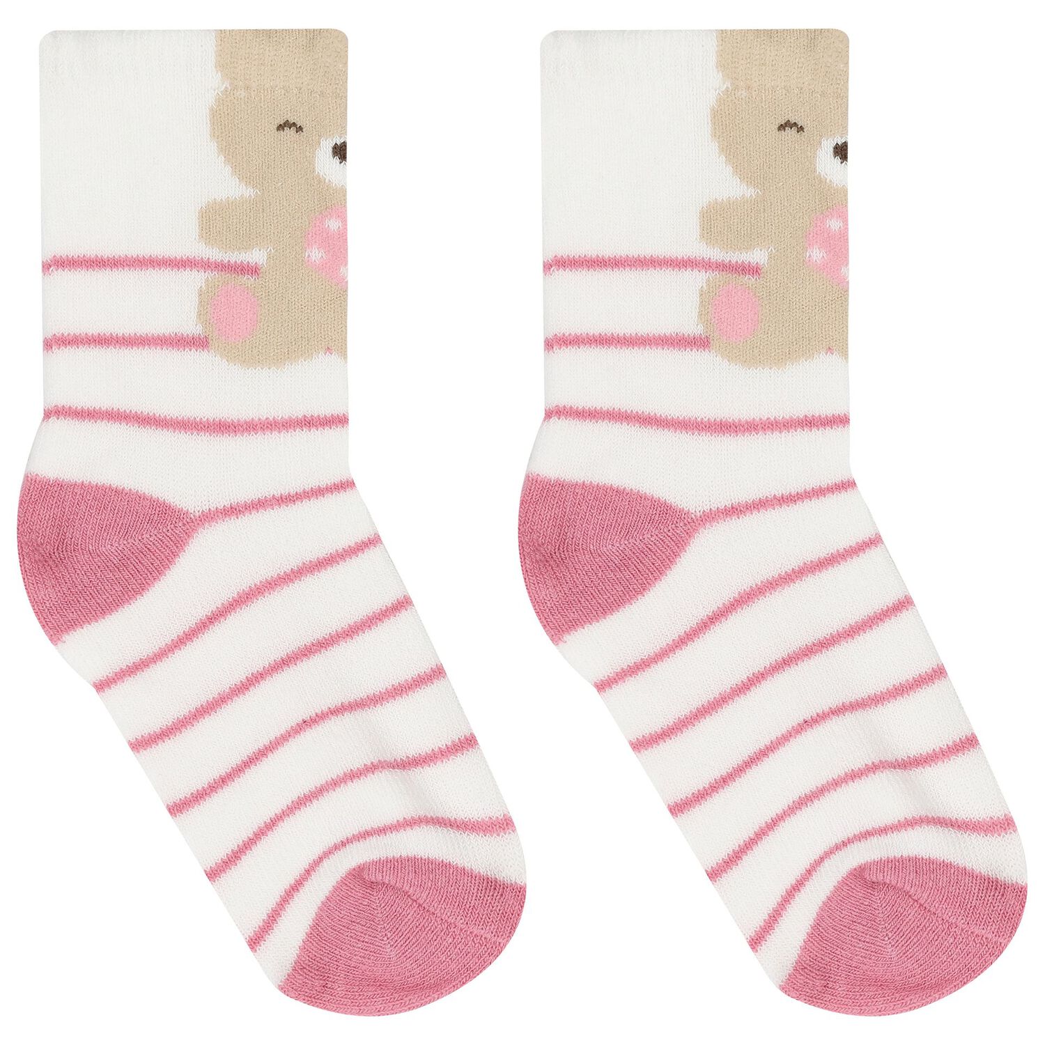 Baby Girls Pink & White Socks (4 Pack), 3, hi-res image number null
