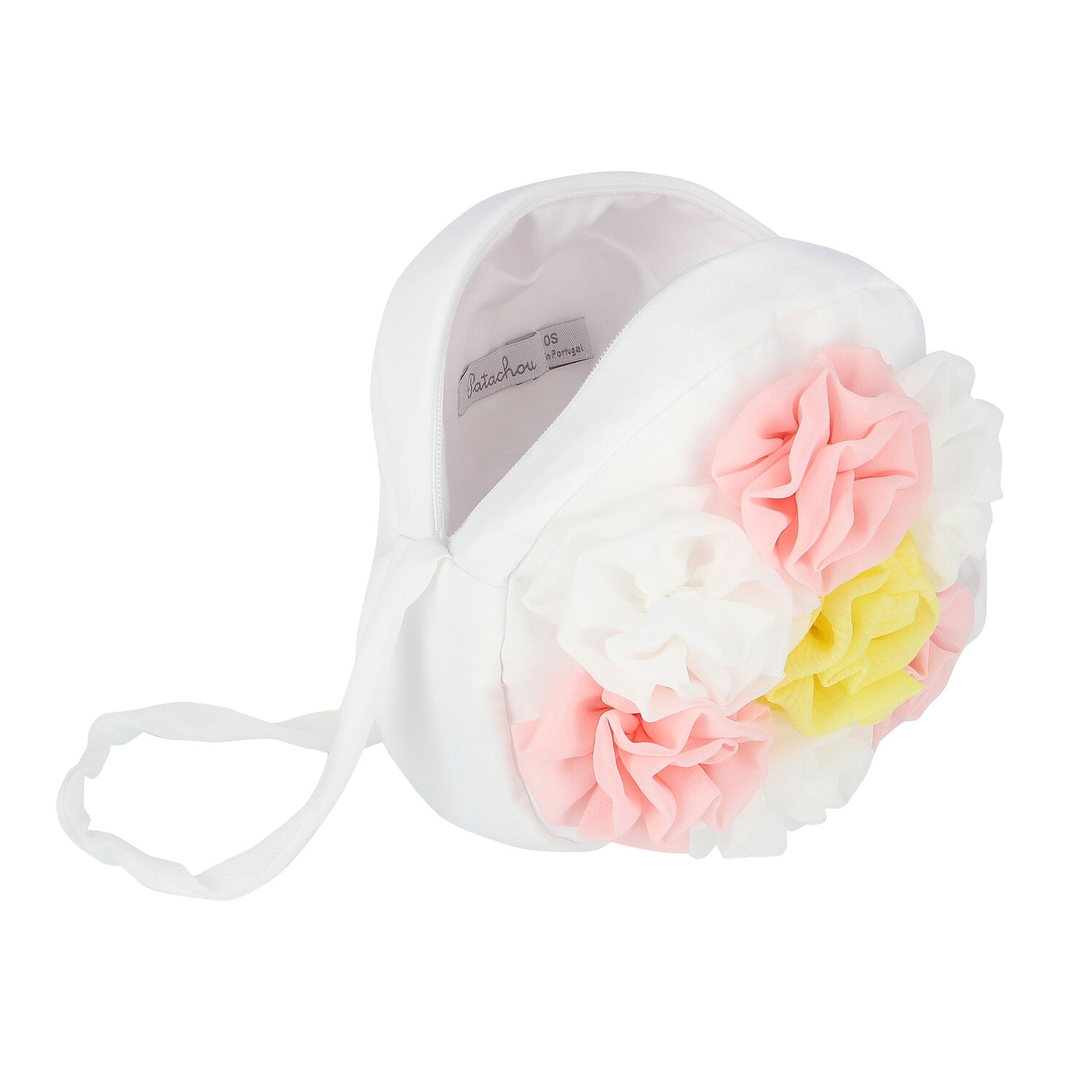 Girls White & Pink Flower Handbag, 1, hi-res image number null