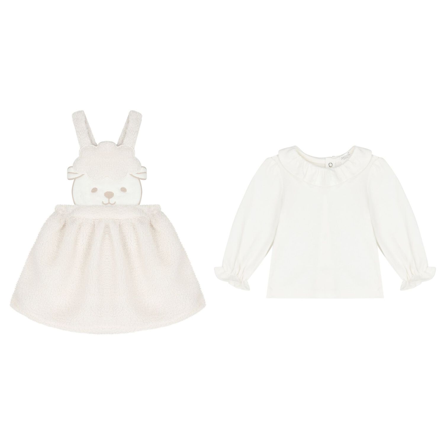 Baby Girls Ivory Sheep Skirt Set, 1, hi-res image number null