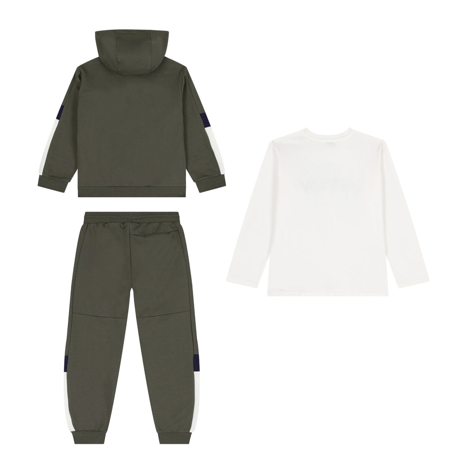 Boys Green & White Tracksuit Set (3 Piece), 2, hi-res