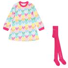Girls Multi-Coloured Heart Dress Set, 1, hi-res
