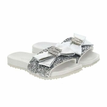 Girls Silver Glitter Sandals