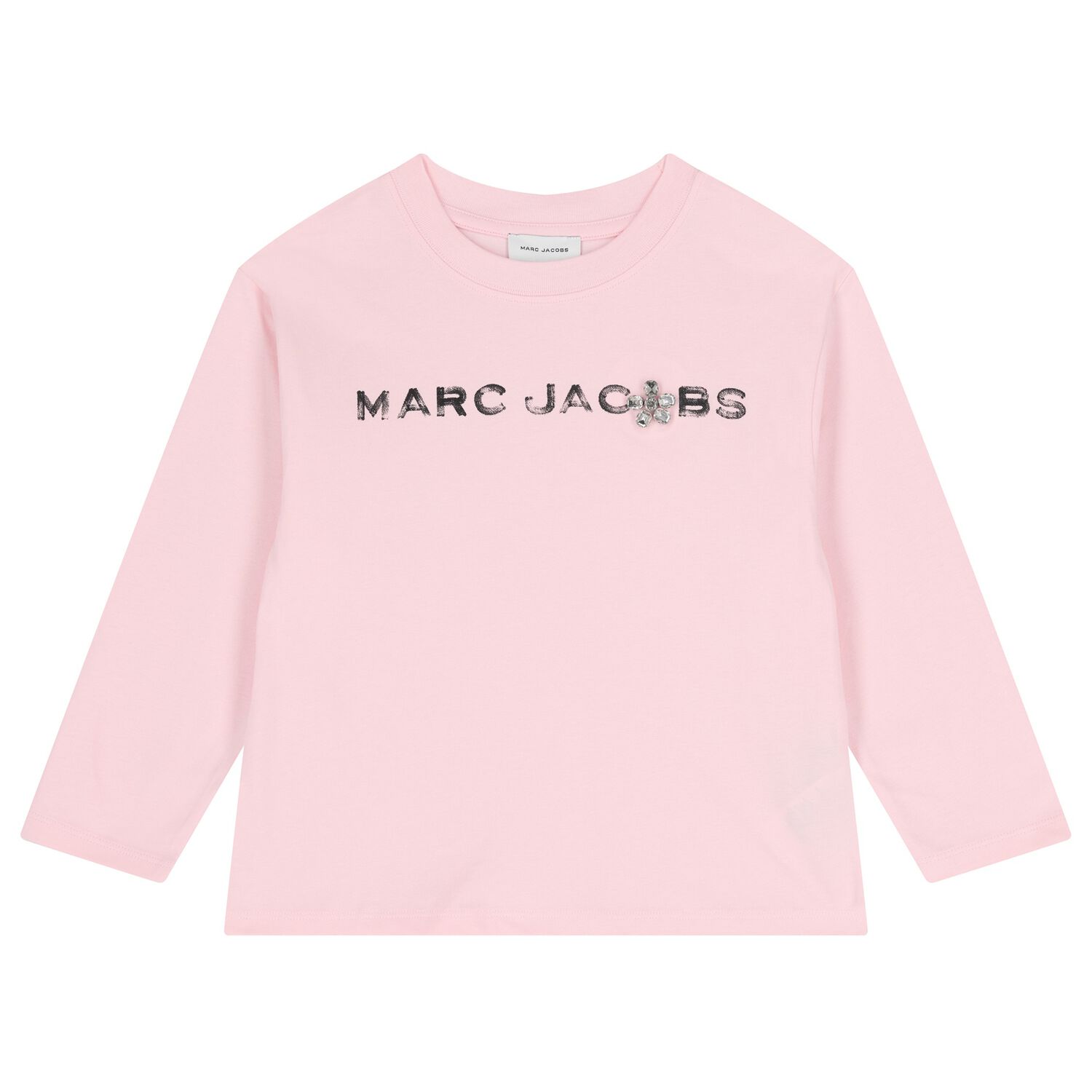 Girls Pink Logo Long Sleeve Top, 1, hi-res