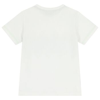 Boys White Logo Zig Zag T-Shirt