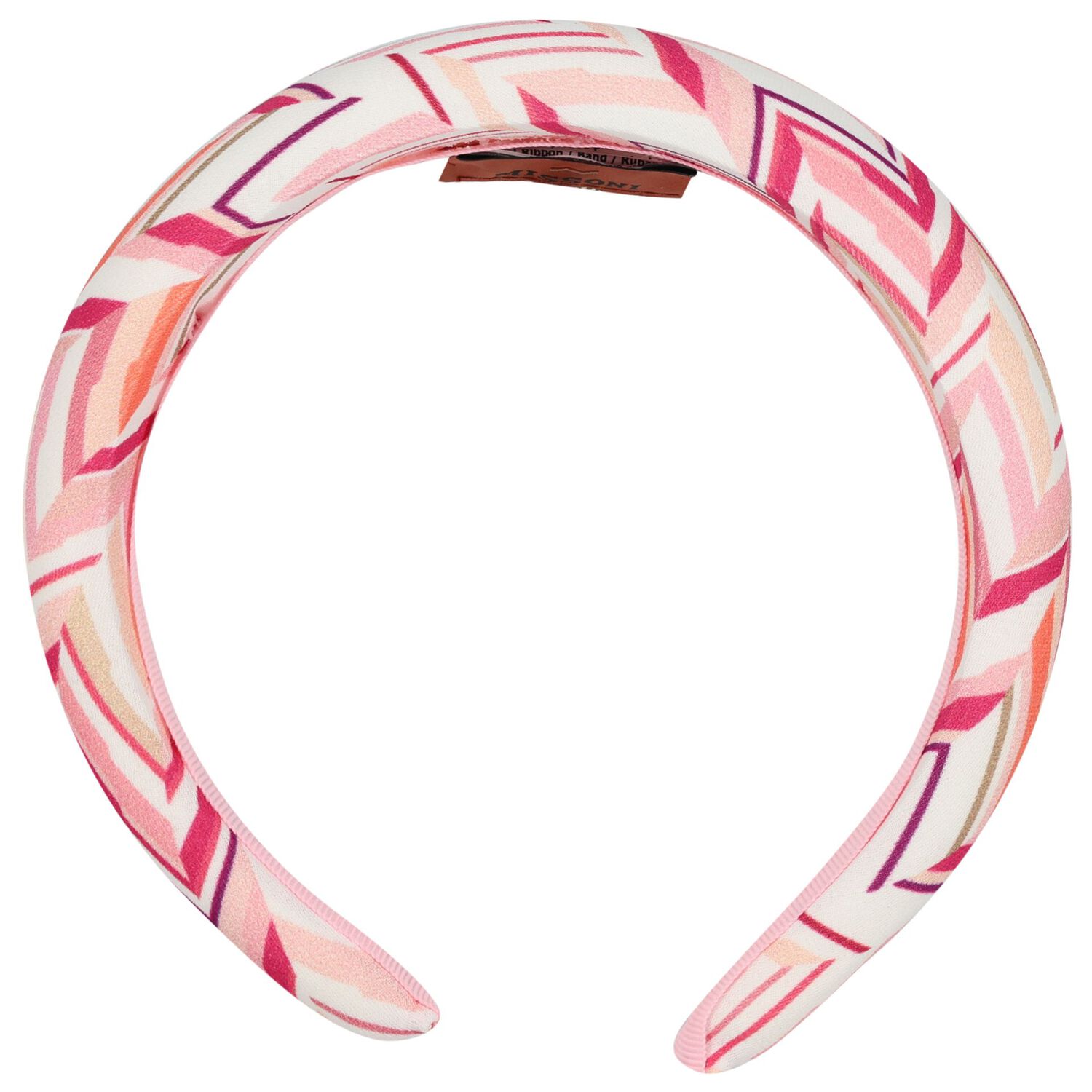Girls White & Pink Zigzag Headband, 1, hi-res
