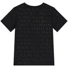 تيشيرت بالشعار باللون الأسود والذهبي, 1, hi-res